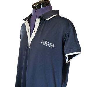 Adidas Ladies XL Navy Blue Polo with White Trim Athleisure Golf Shirt Athletic